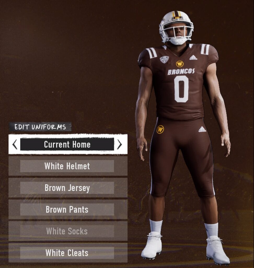 Western Michigan Broncos Current Home Uniform in College Football 25.
