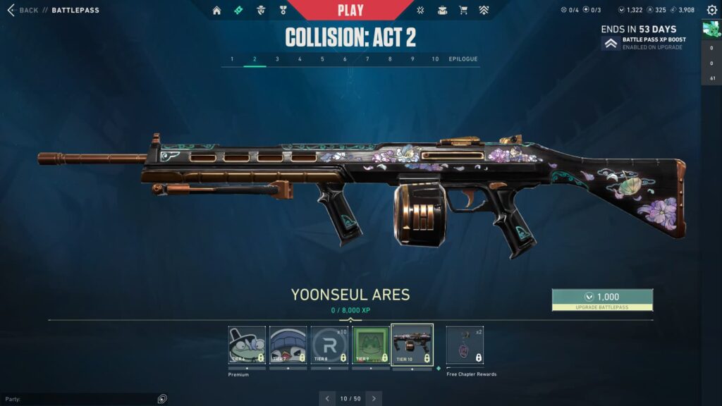 The Yoonseul Ares in the VALORANT Episode 9 Act 2 Battle Pass.