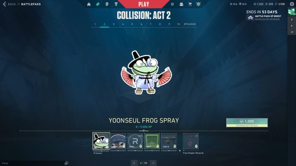 The Yoonseul Frog Spray in the VALORANT Episode 9 Act 2 Battle Pass.