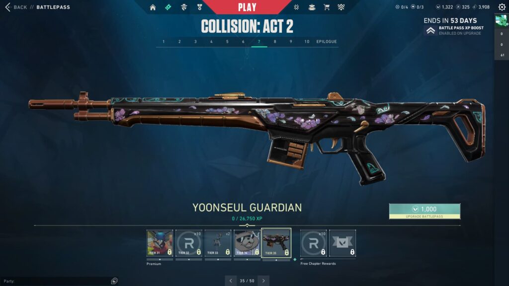 The Yoonseul Guardian in the VALORANT Episode 9 Act 2 Battle Pass.