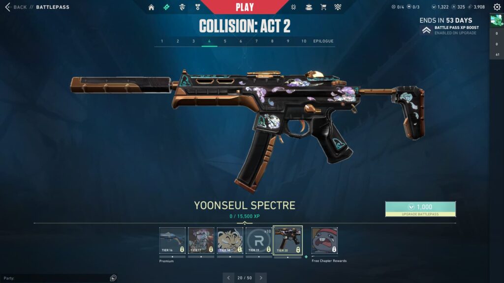 The Yoonseul Spectre in the VALORANT Episode 9 Act 2 Battle Pass.