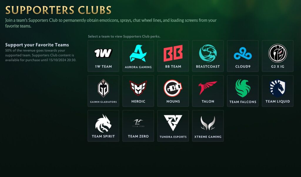 Valve brings back Team Supporters Club for The International 2024 Compendium