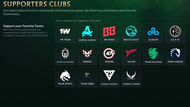 Valve brings back Team Supporters Club for The International 2024 Compendium