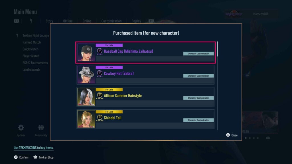 Lidia Sobieska's in-game cosmetics upon unlocking her