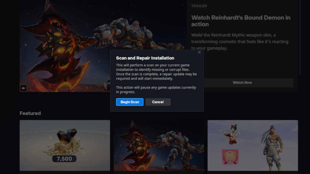 How to scan and repair the game