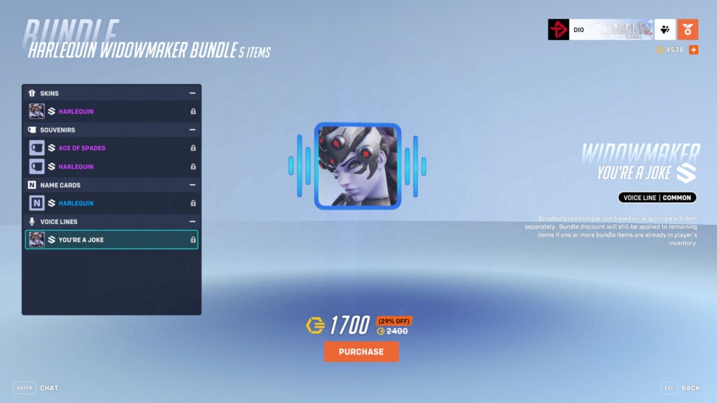 Widowmaker You're a Joke voice line