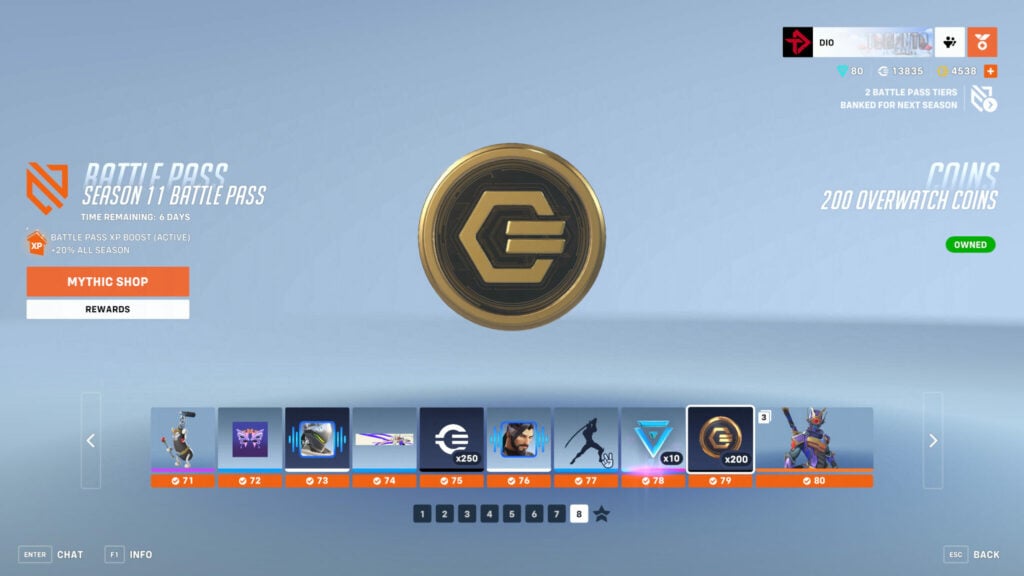 Overwatch Coins in the Battle Pass