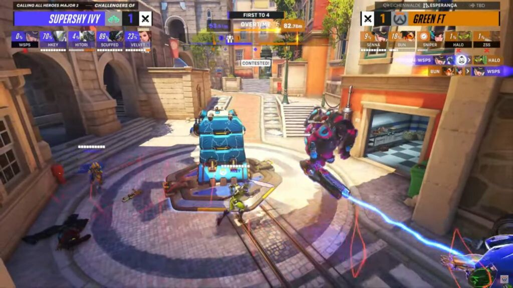 Supershy Ivy versus Green Fortnite in Overwatch 2 