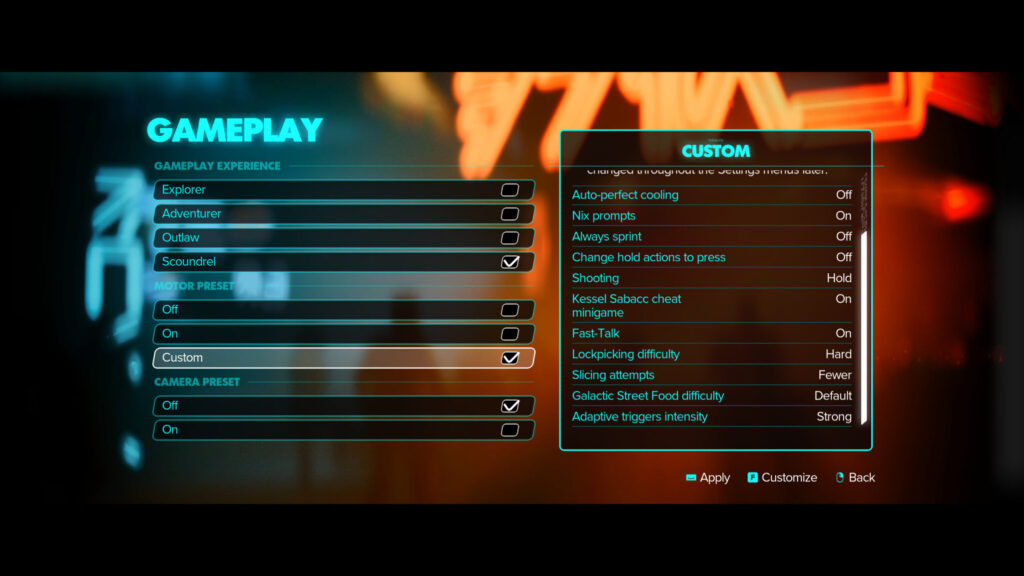 in Star Wars Outlaws Scoundrel difficulty 