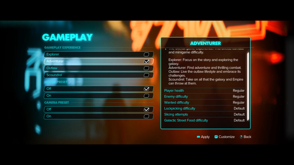 Star Wars Outlaws difficulty settings 