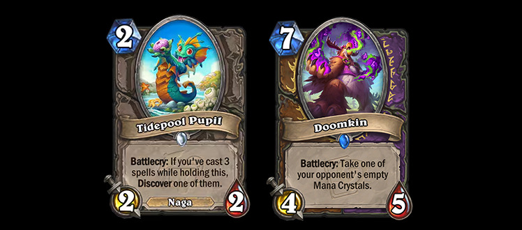 Tidepool Pupil and Doomkin in Hearthstone