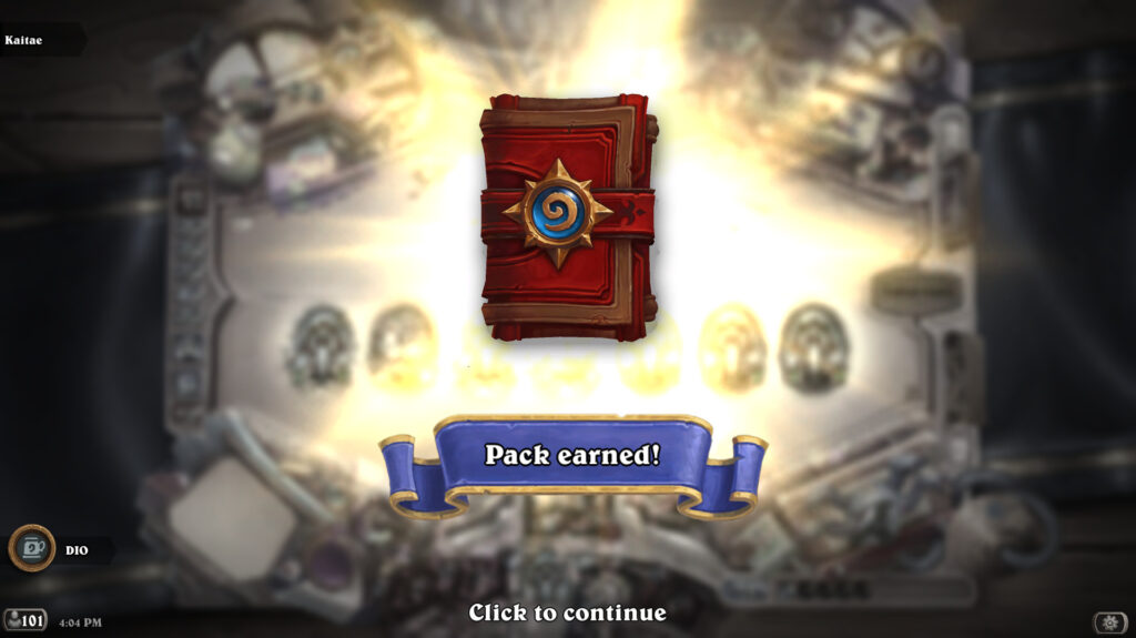 Screenshot of the free weekly Standard card pack