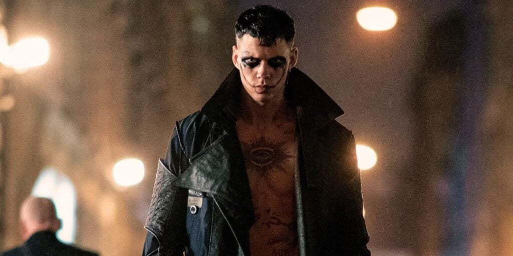Bill Skarsgård as The Crow in the reboot.