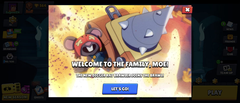 It’s a screenshot from the game Brawl Stars, featuring the poster of a new character, Moe