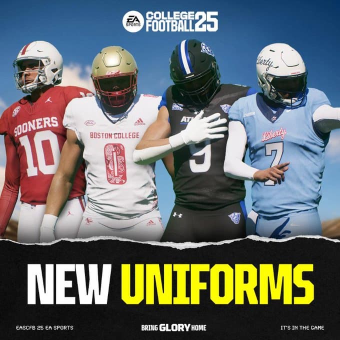 New uniforms added with the College Football 25 September 19 Title Update.