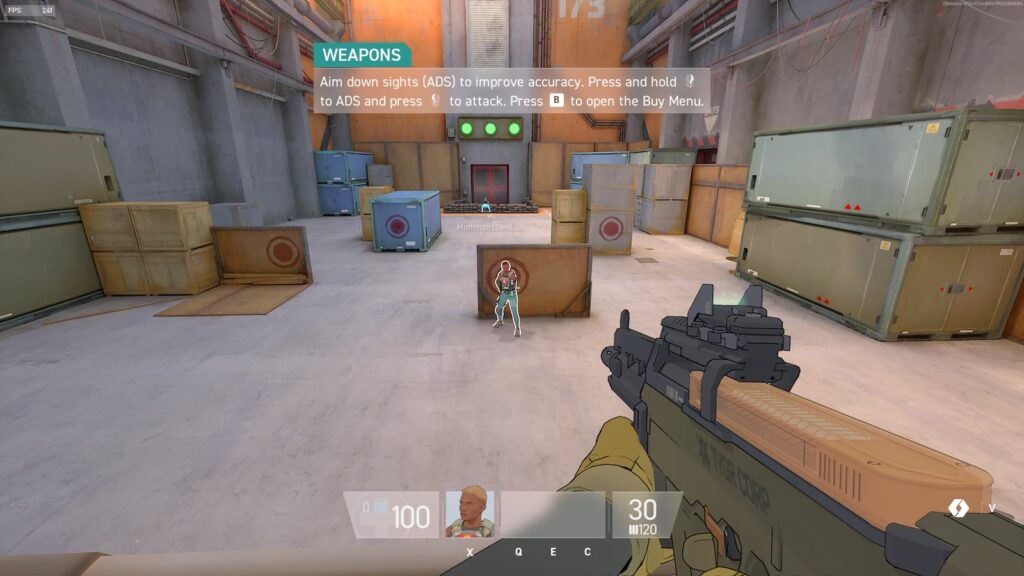 The custom pink enemy outline color in Spectre Divide.