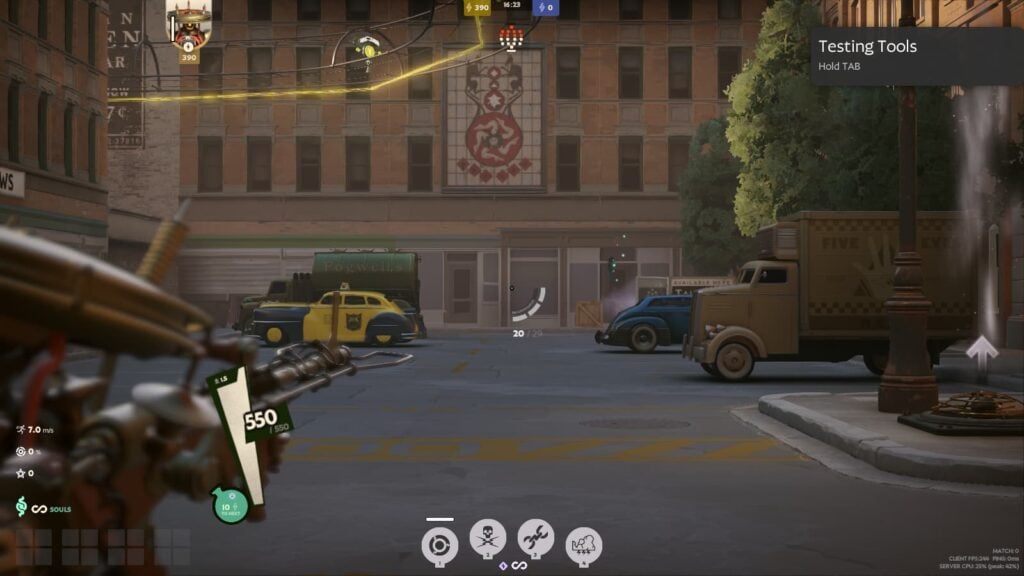 Seven with a dot crosshair in Deadlock.