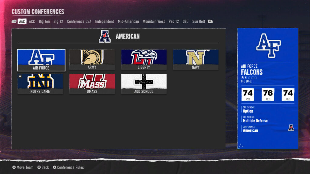 College Football 25 conference realignment