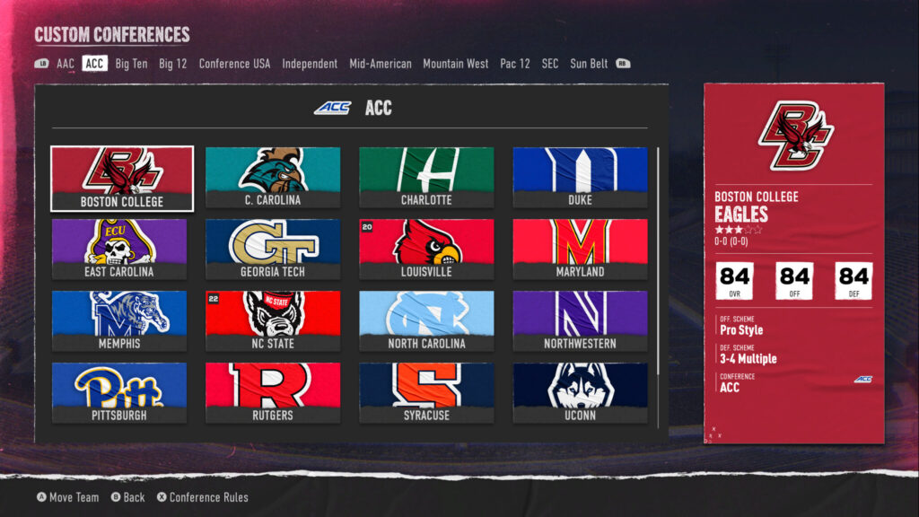 College Football 25 conference realignment