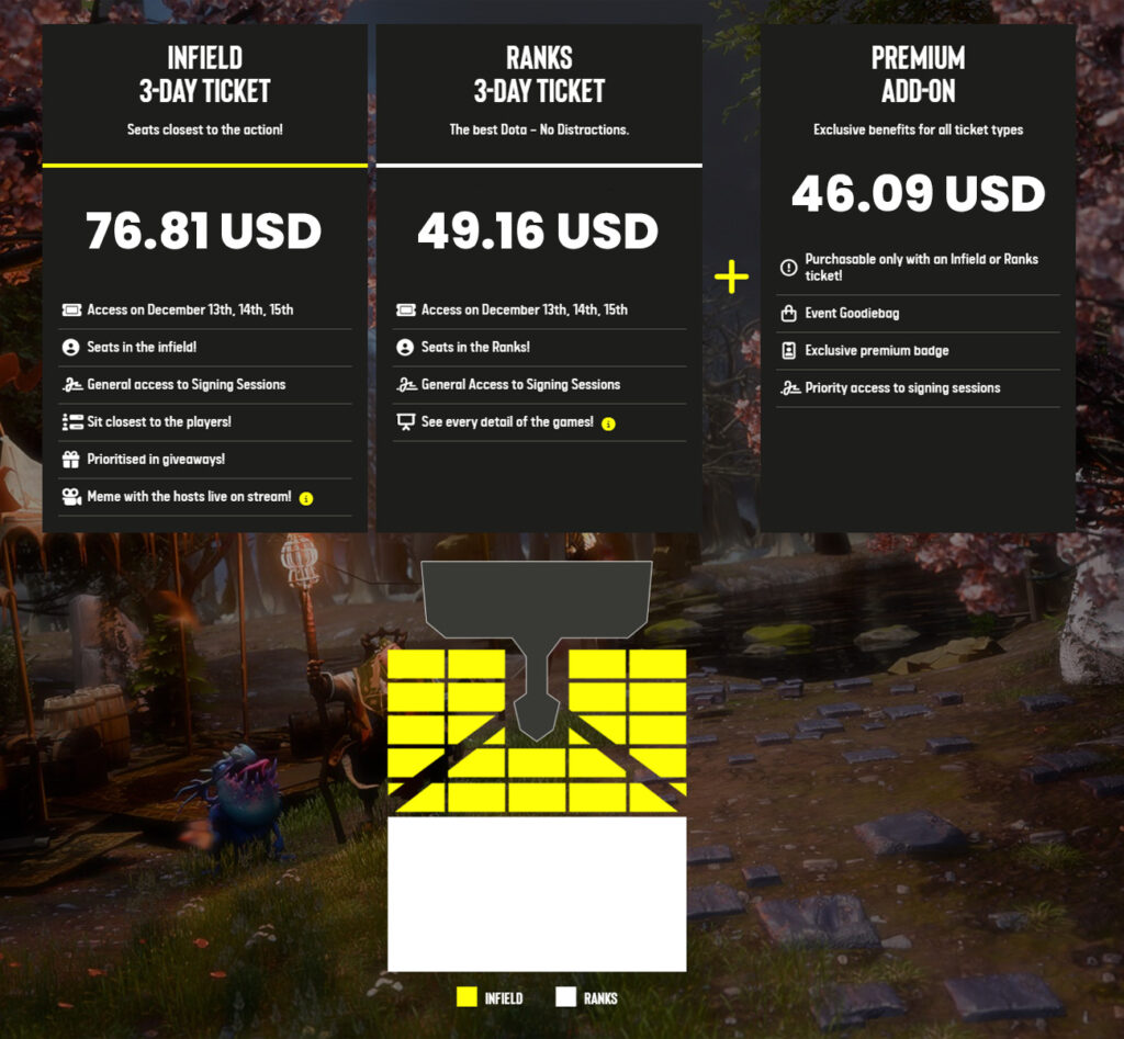 ESL ONE Bangkok prices: starting under 50 USD for the whole three-day event