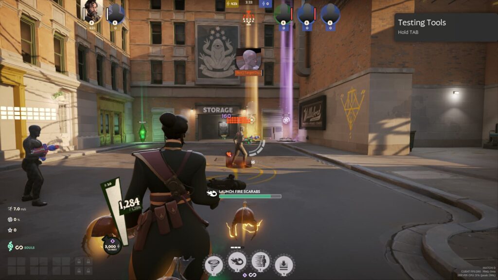 Mirage casts his Fire Scarab ability in Deadlock.