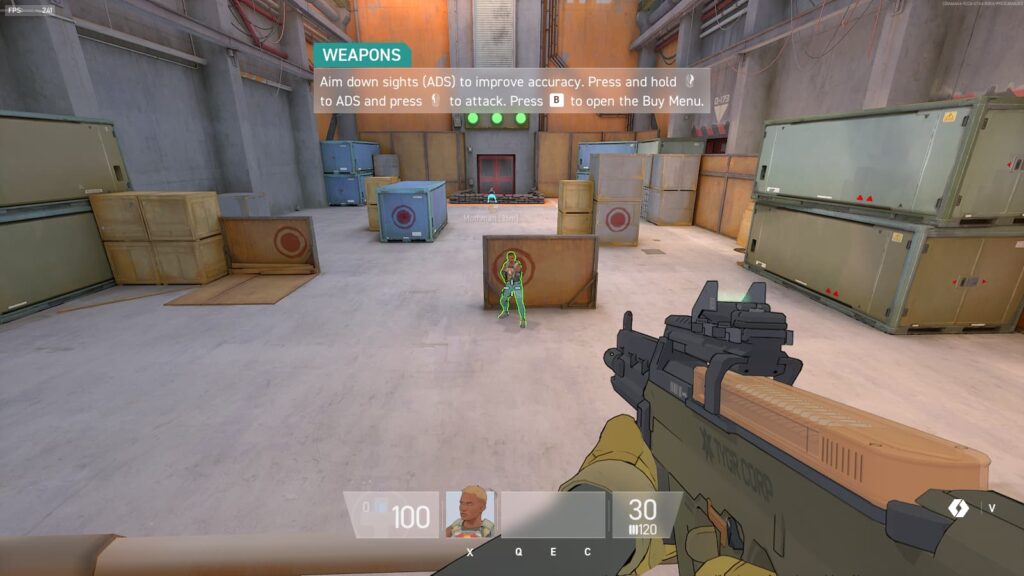 The green enemy outline color in Spectre Divide.