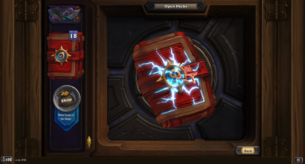 Opening a Standard card pack