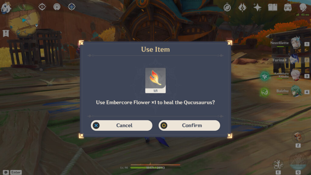 How to heal the Qucasaurus with Embercore Flower