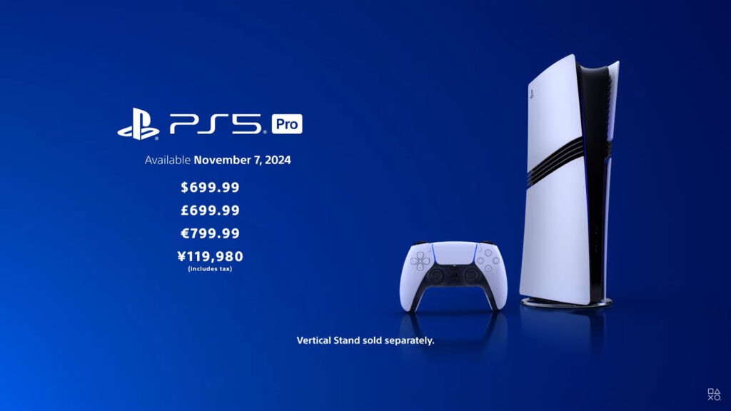 The retail price of the PS5 Pro in Dollar, Euro, Pound, and more.