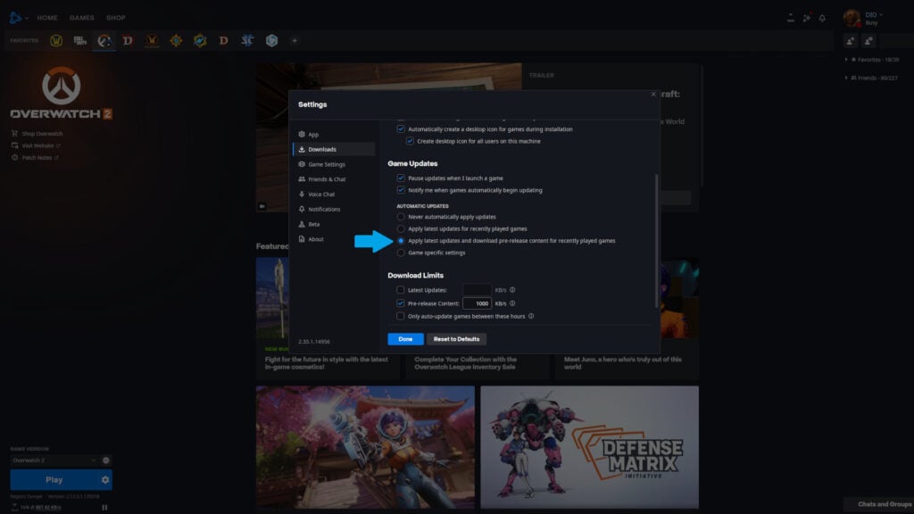How to pre-load the new Overwatch 2 patch