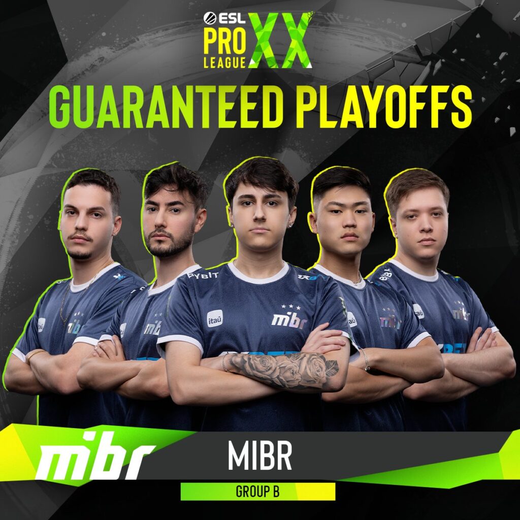 MIBR have secured their spot through to the ESL Pro League Season 20 Playofs