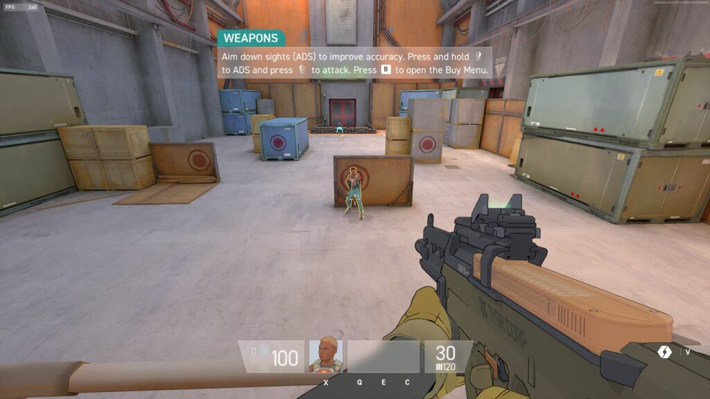 The default orange enemy outline color in Spectre Divide.