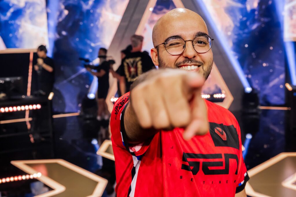 Gustavo Sacy Rossi of Sentinels on stage at VALORANT Champions Seoul Playoffs Stage at the COEX Shinhan Card Artium on August 18, 2024 in Seoul, Korea. 