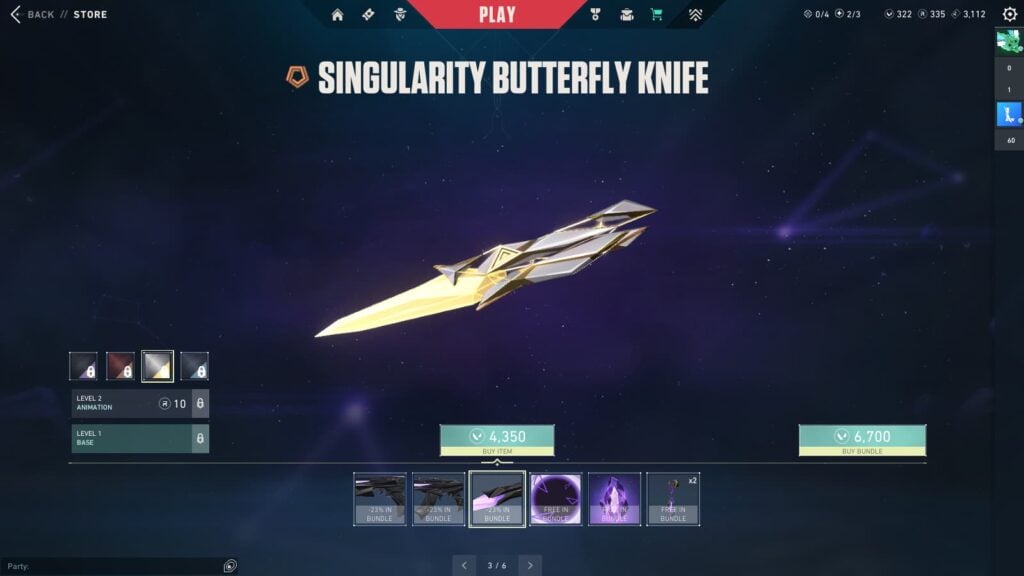 VALORANT Singularity 2.0 Butterfly Knife