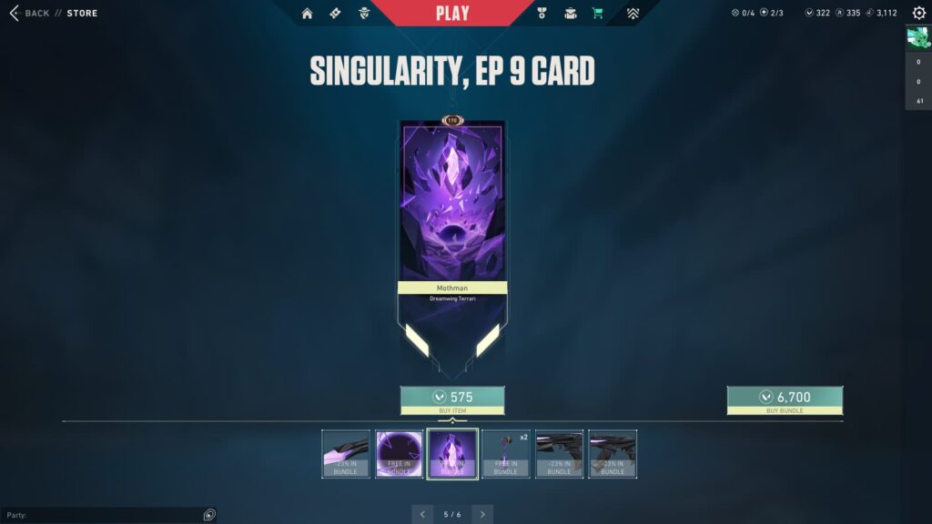 The bundle player card.