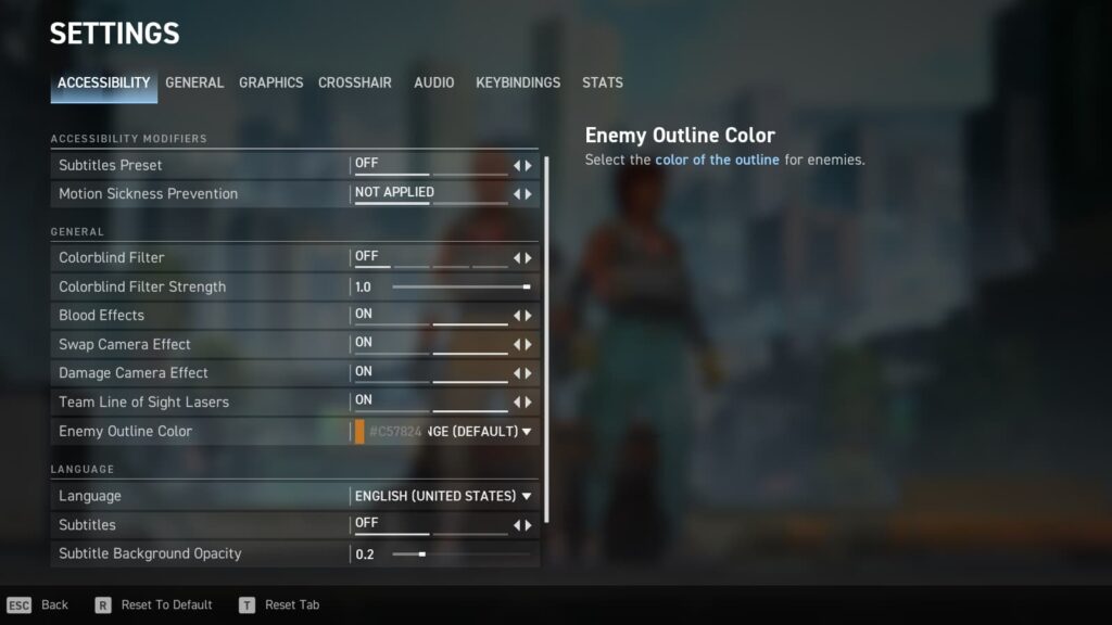 The Accessibility options in the settings.
