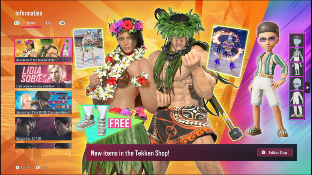 The image is a screenshot from the TEKKEN Shop - with new items from TEKKEN 8 Update 1.07