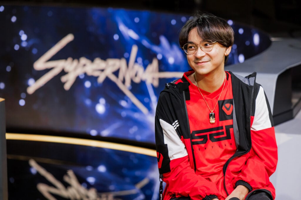 Tyson TenZ Ngo of Sentinels answers questions at VALORANT Champions Seoul Media Day at the LoL Park on August 20, 2024 in Seoul, Korea. 