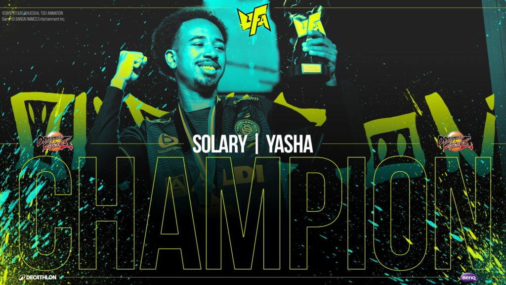 It’s a poster for Yasha, the winner of the Dragon Ball FighterZ tournament at UFA 2024