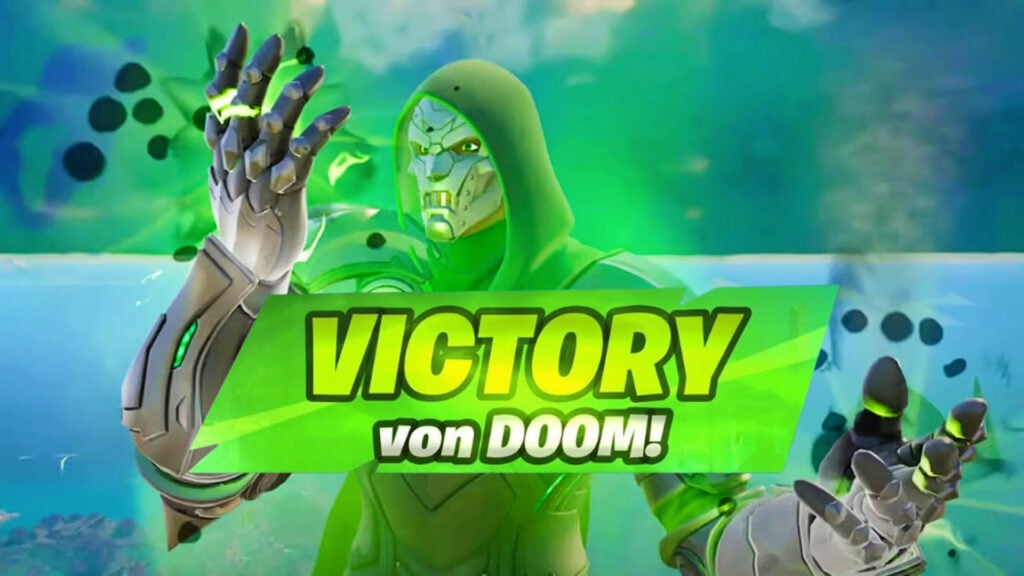 Fortnite's Victory Von Doom screen from Chapter 5 Season 4