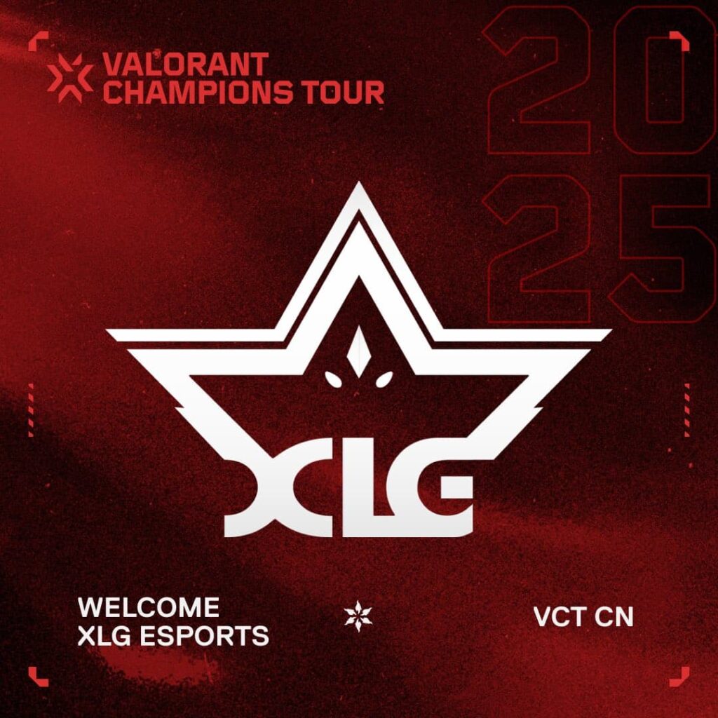 A graphic welcoming XLG Esports to VCT CN after winning Ascension.