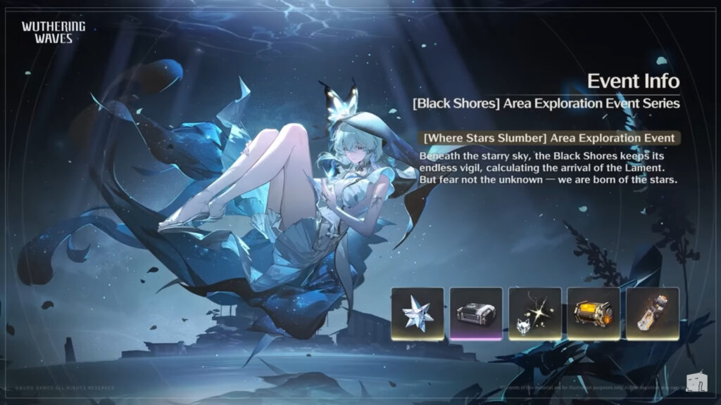 The image shows the details of the WuWa 1.3 story chapter Where Stars Slumber