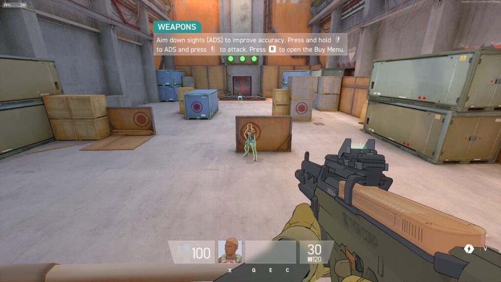 The yellow enemy outline color in Spectre Divide.