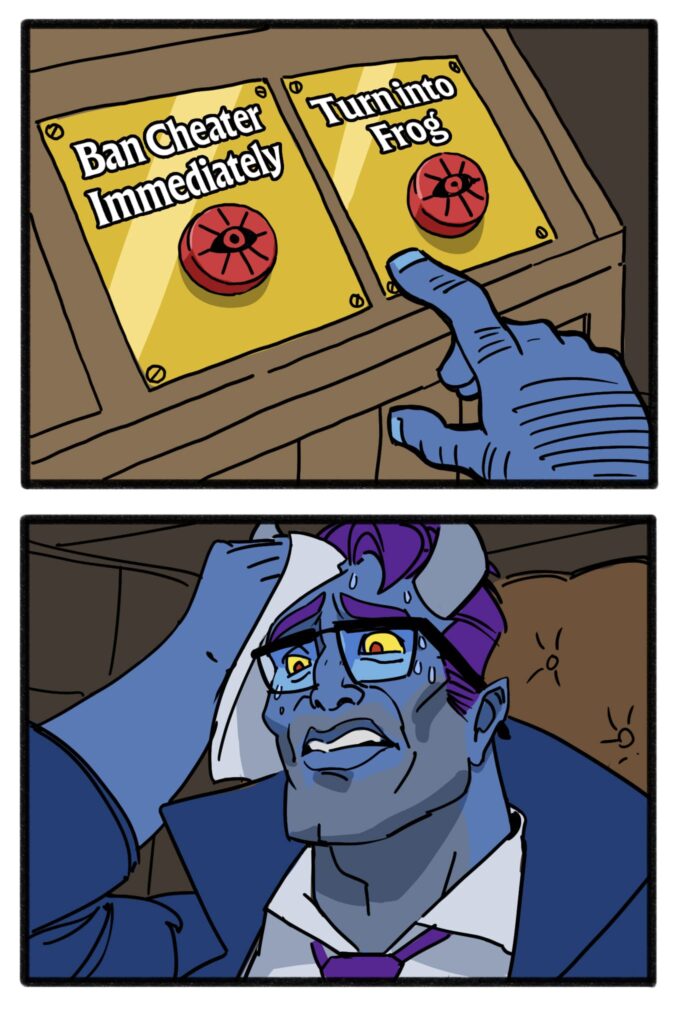 A meme for the new Deadlock Anti-Cheat system.