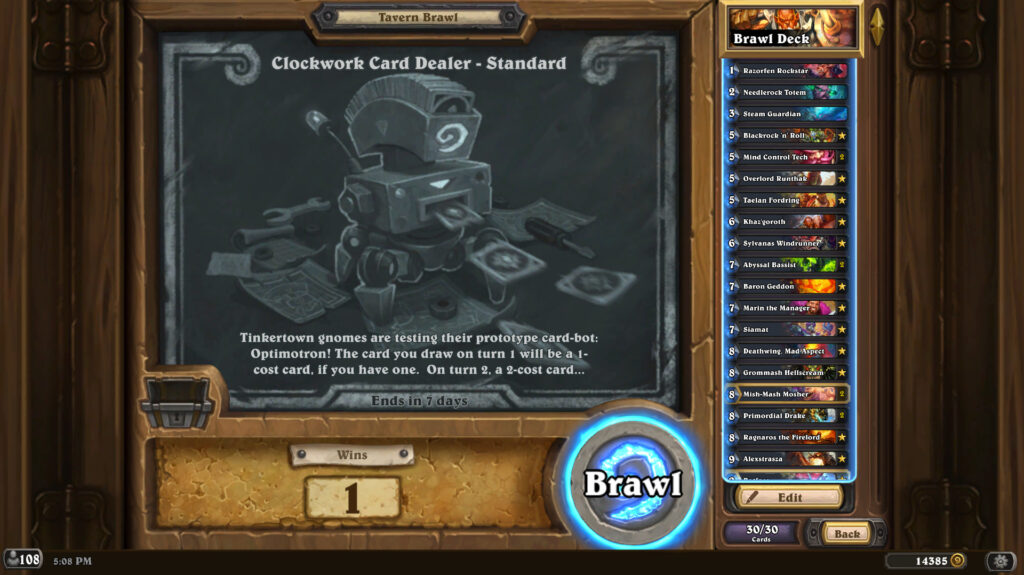 Clockwork Card Dealer Tavern Brawl information