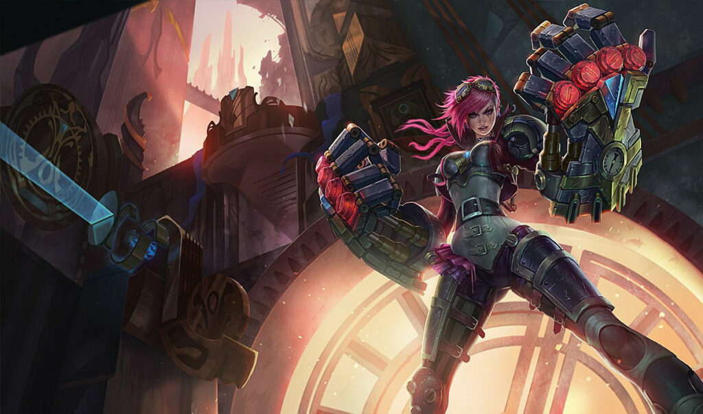 Vi is a League of Legends character who is also featured in the Arcane show on Netflix alongside her sister Jinx