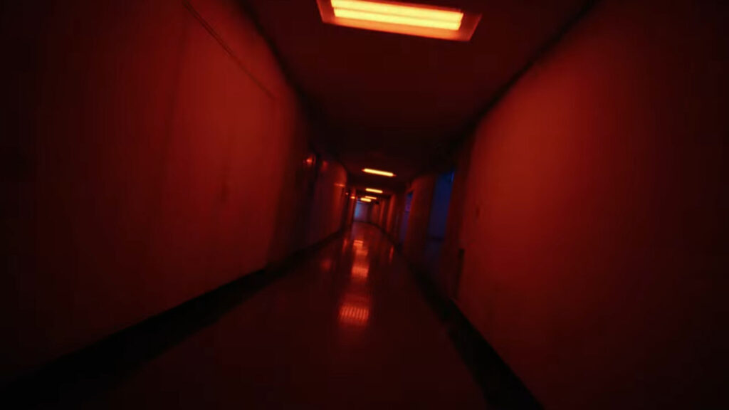 Viewers journey down a hallway 