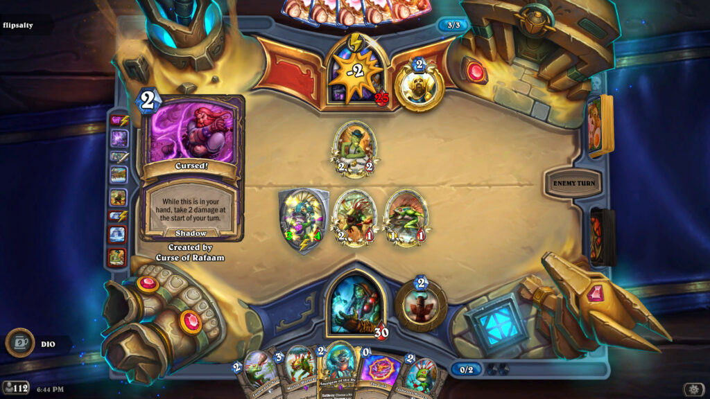 We also gave our opponent the Cursed! spell to slow them down in the early game 