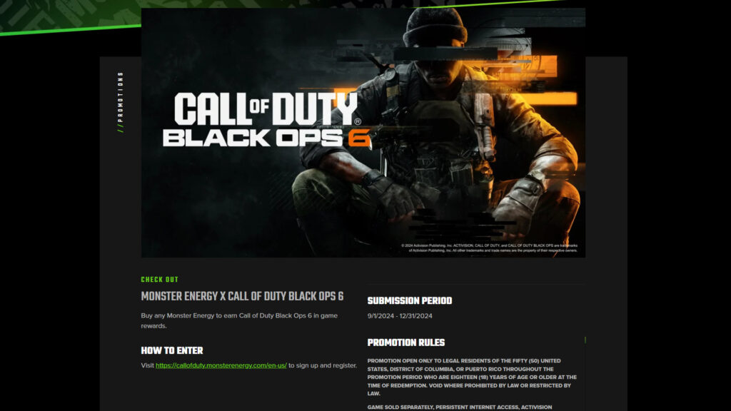 Call of Duty Black Ops 6 x Monster Energy screenshot