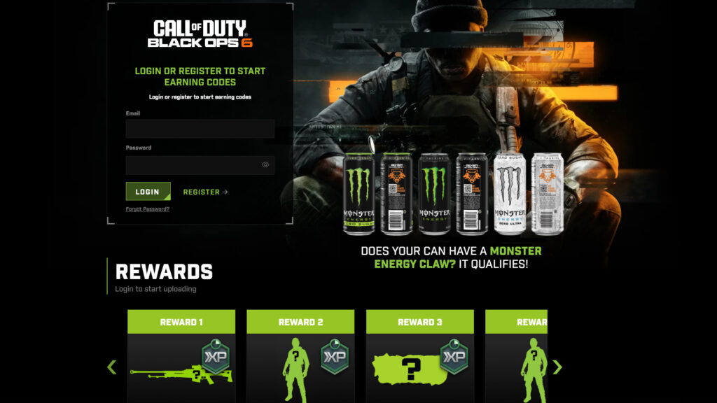 Black Ops 6 Monster Energy rewards 